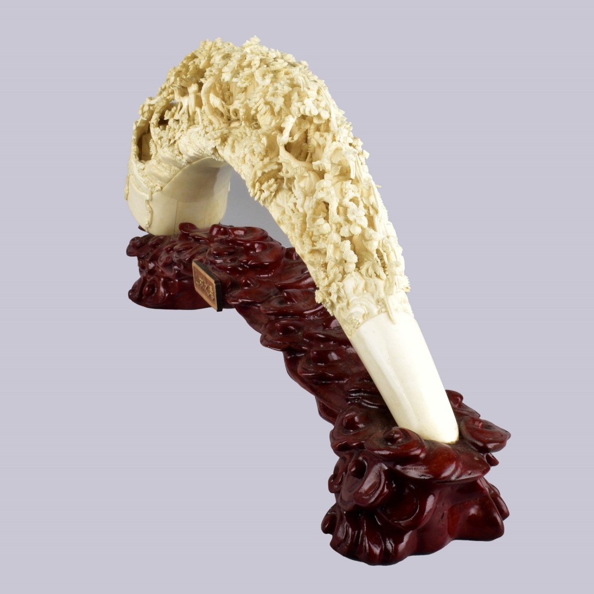 Large Chinese Carved Bone Tusk