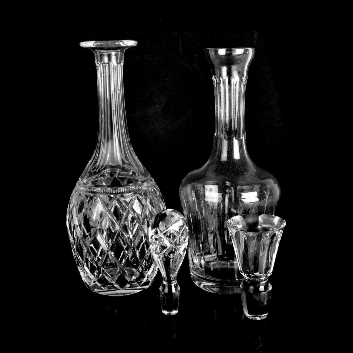 Group of Four Crystal Decanters