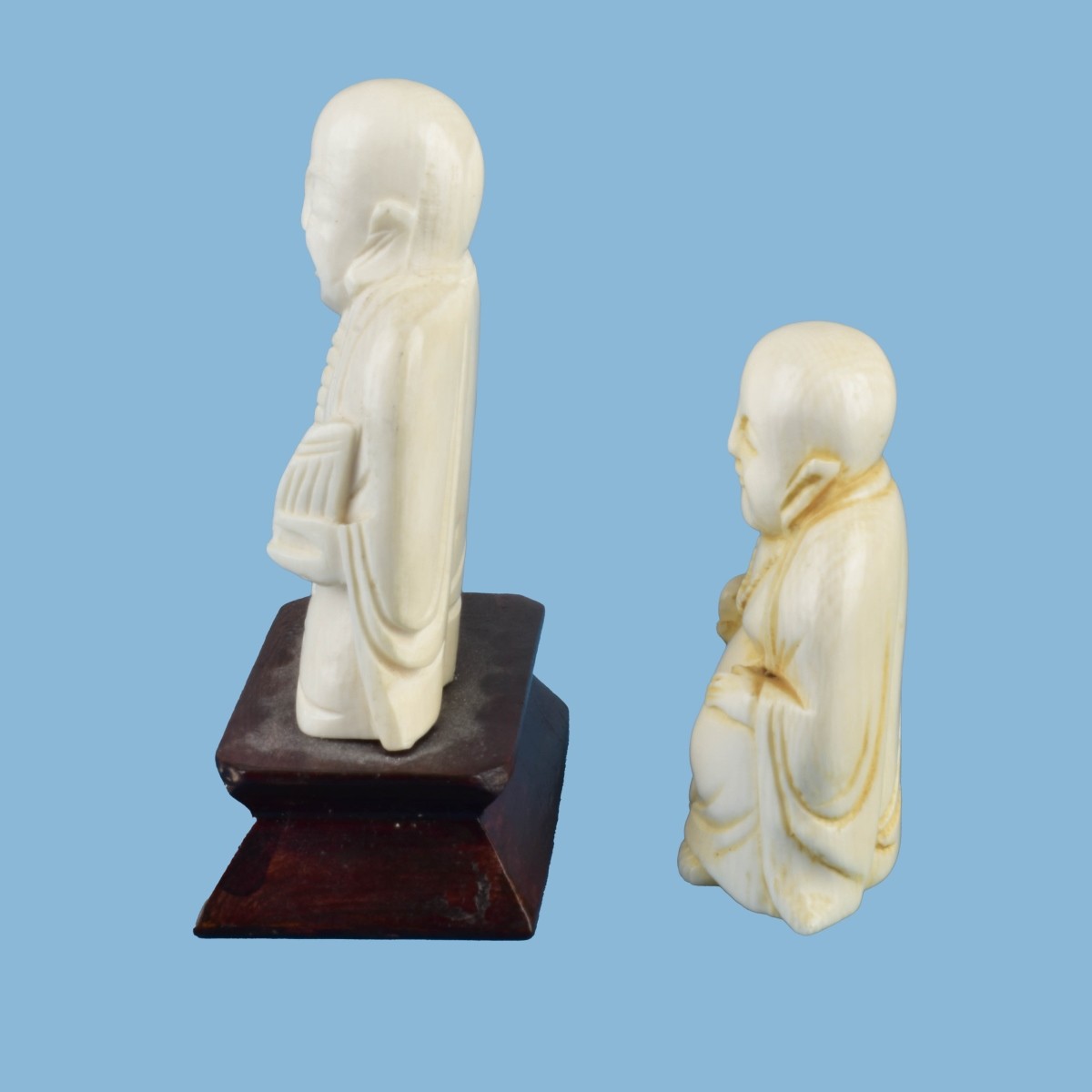 Two Chinese Carved Miniature Figurines