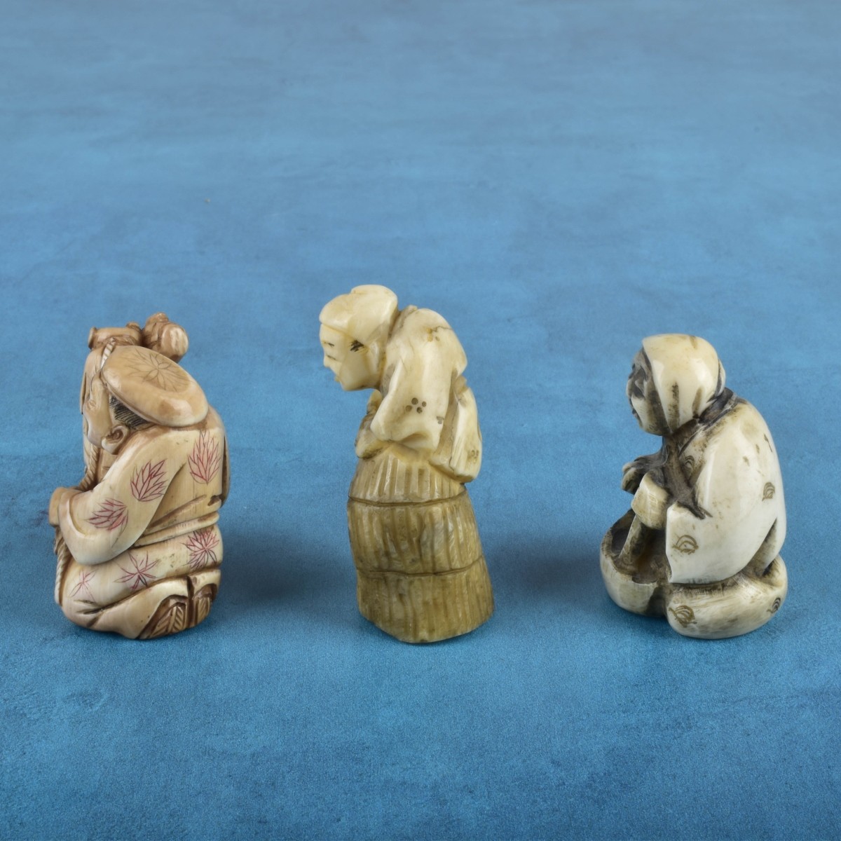 Three Antique Japanese Netsuke Figurines
