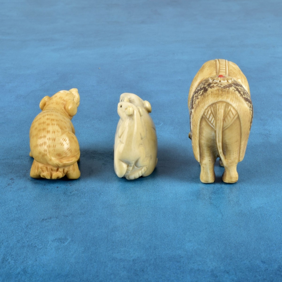 Three Antique Japanese Carved Netsuke Figurines