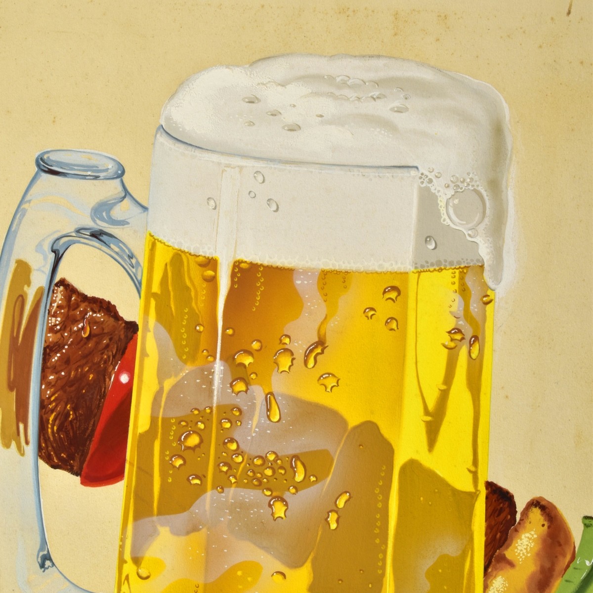 1960's Magazine Illustration "BBQ and Beer"