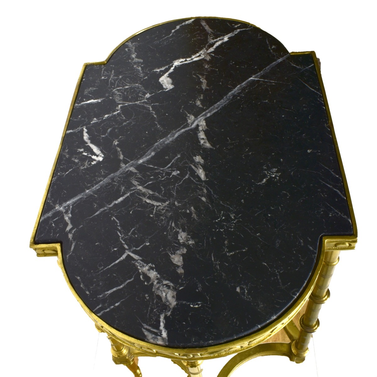 Bronze and Black Marble Rectangular Table