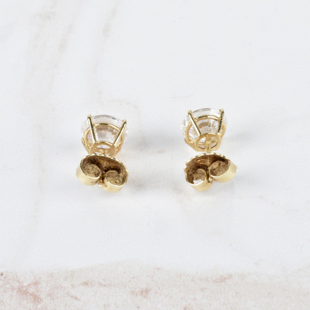 CZ and 14K Ear Studs