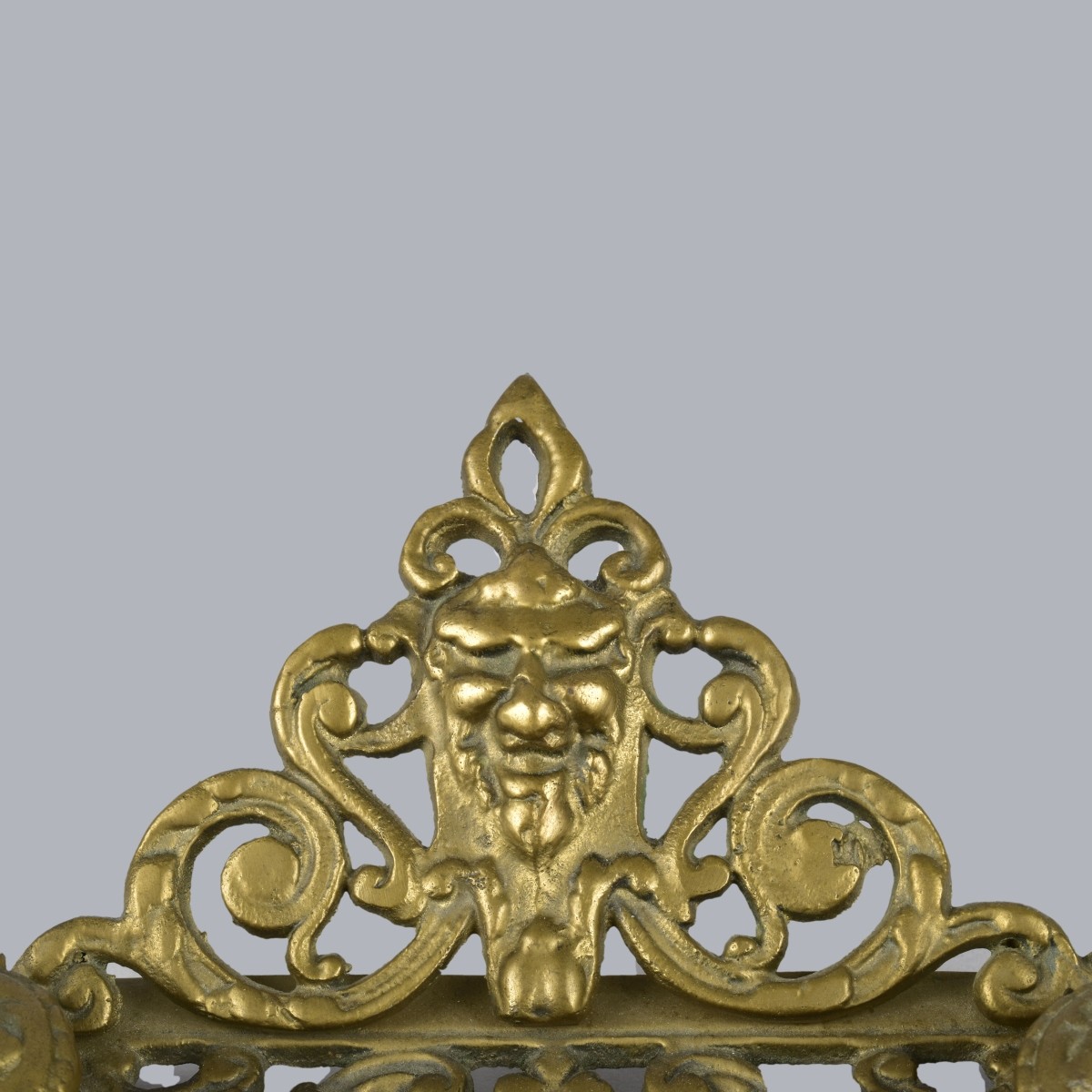 Lion Head Brass Double Inkwell