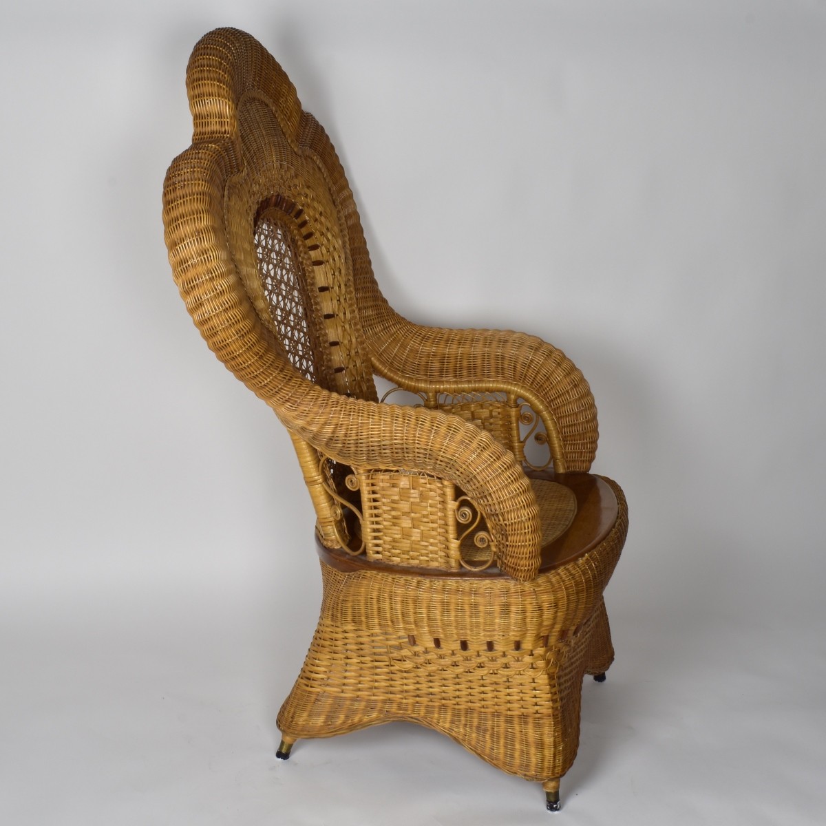 Ornate Peacock Wicker Chair