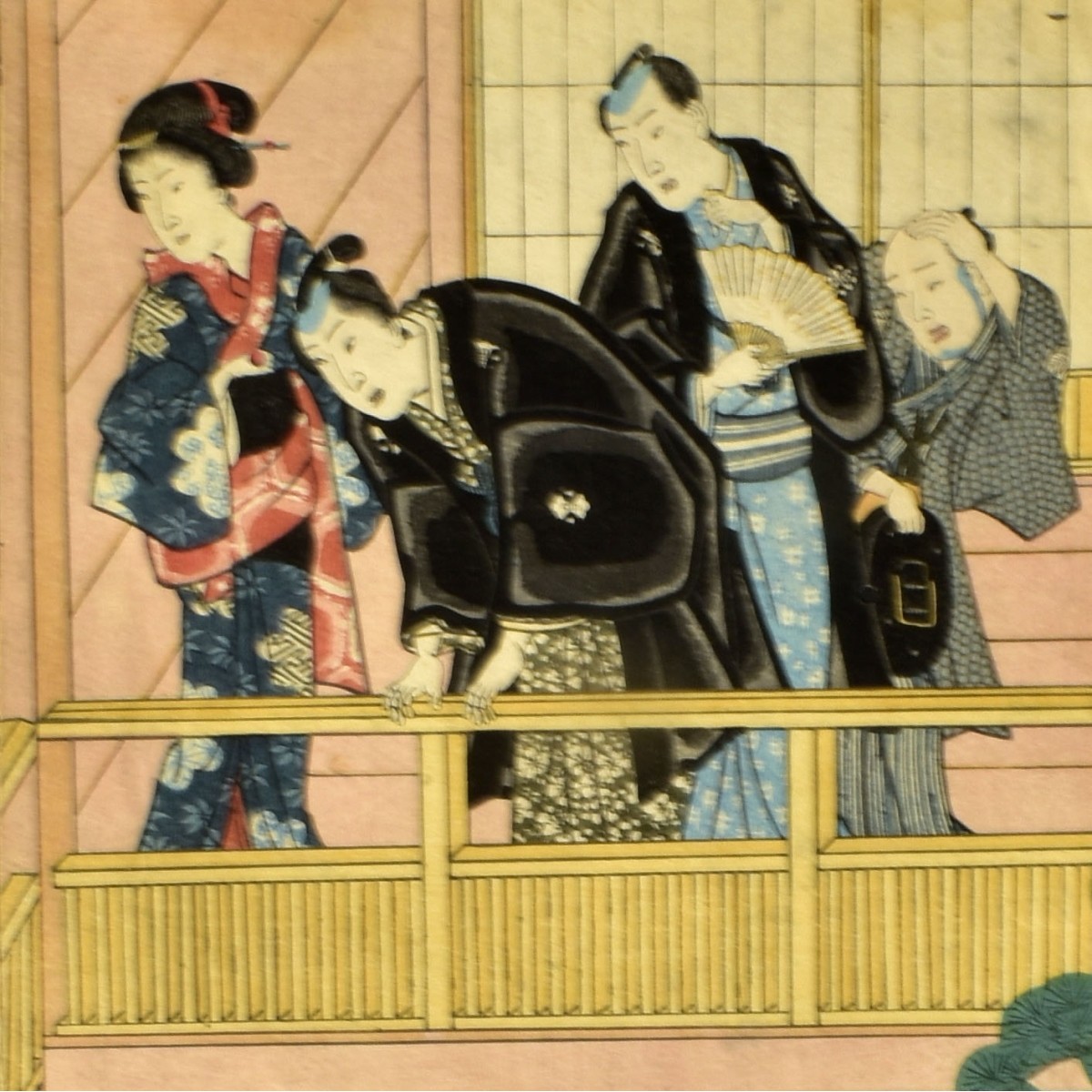 Antique Japanese Triptych Woodblock Prints