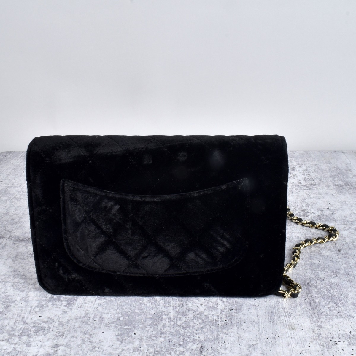 Chanel Black Quilted Suede Crossbody Bag