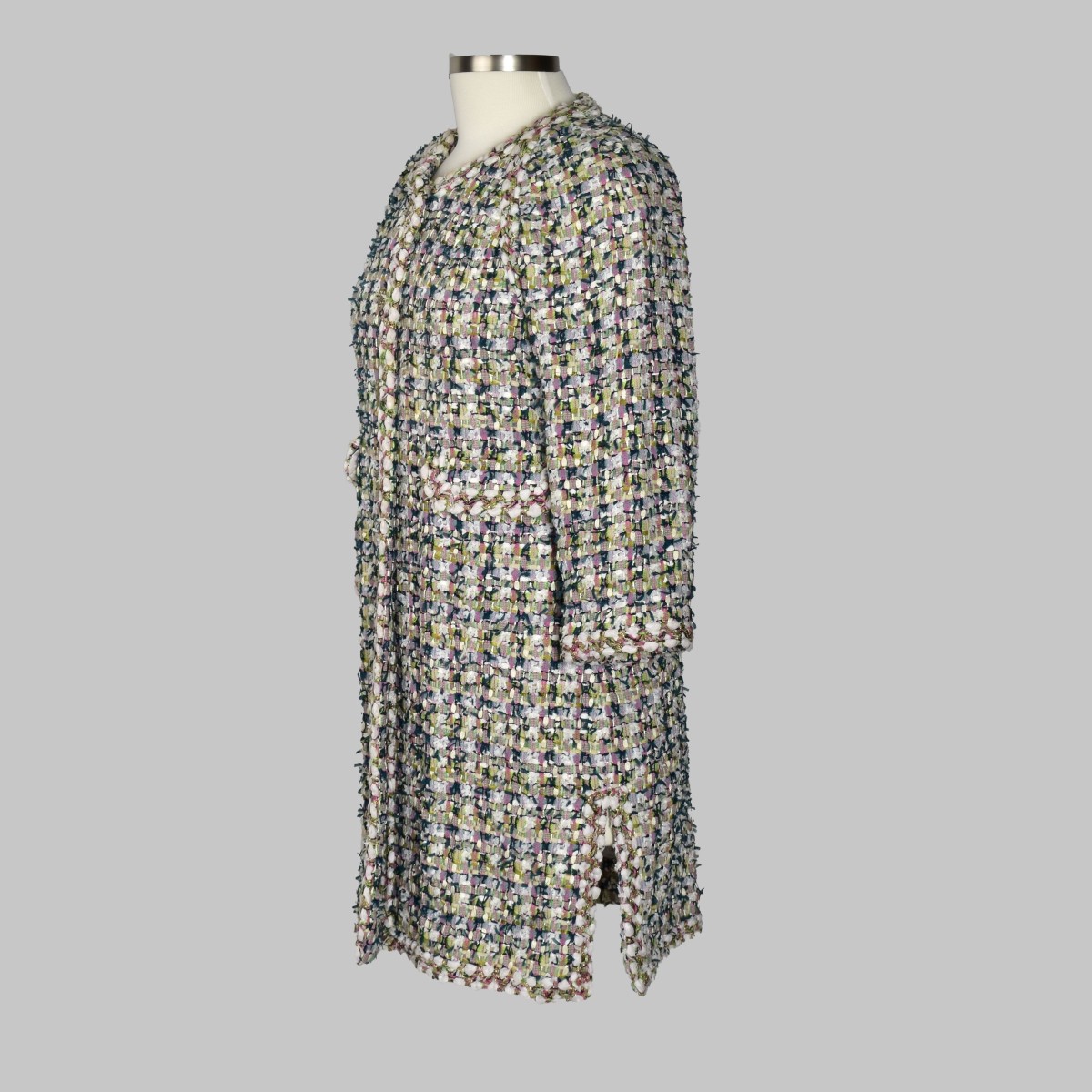 Chanel Multicolor Tweed Coat