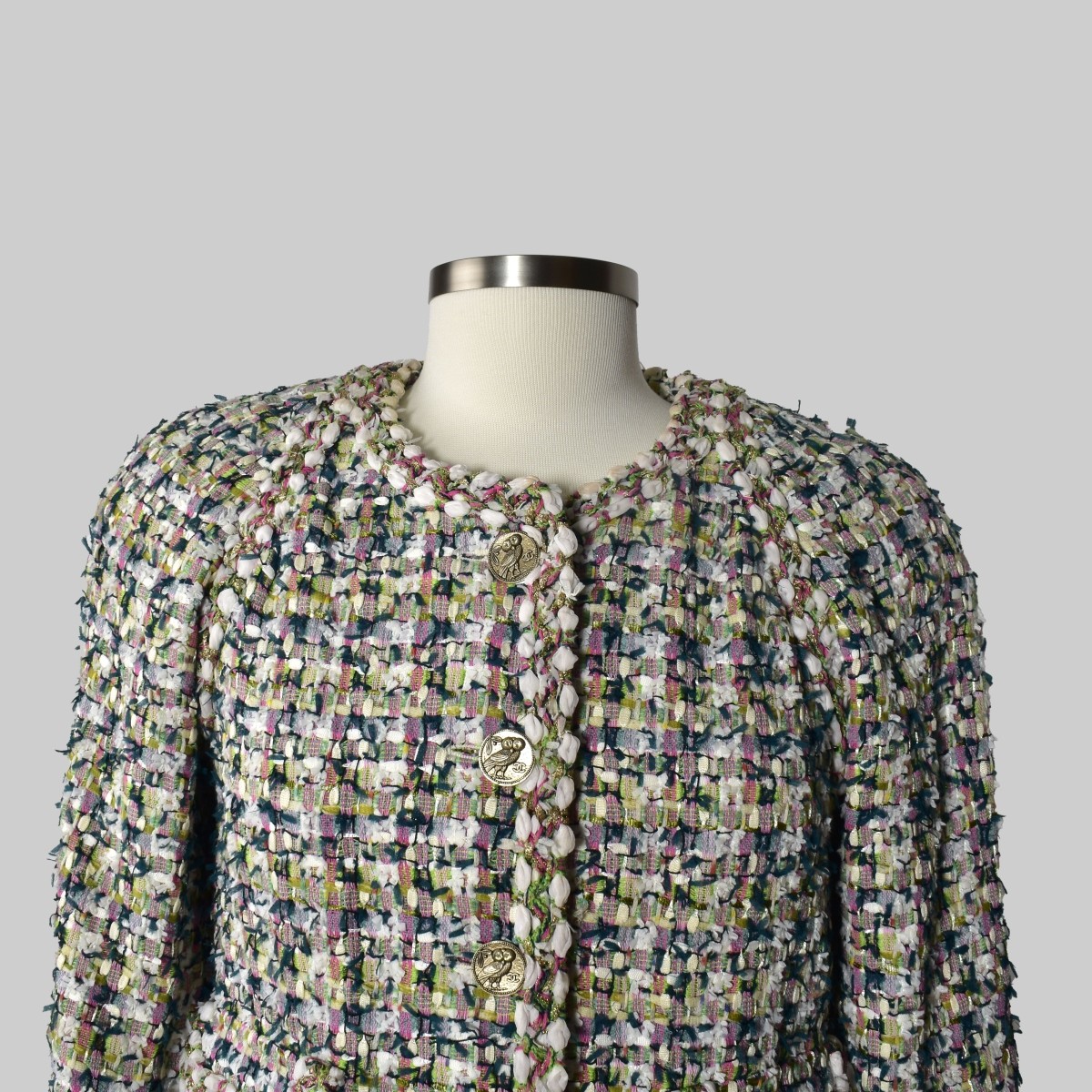 Chanel Multicolor Tweed Coat