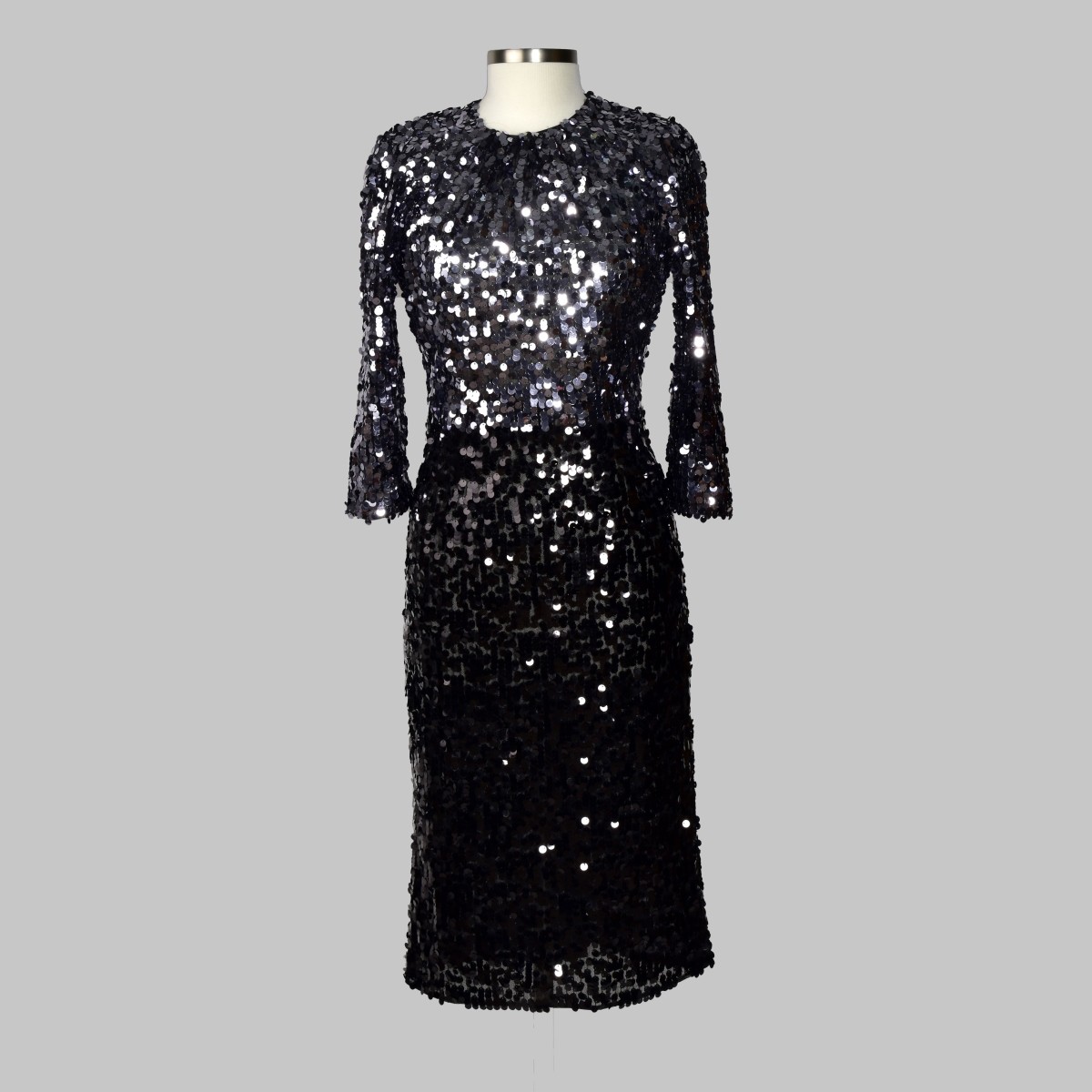Dolce & Gabbana Black Sequin Midi Dress