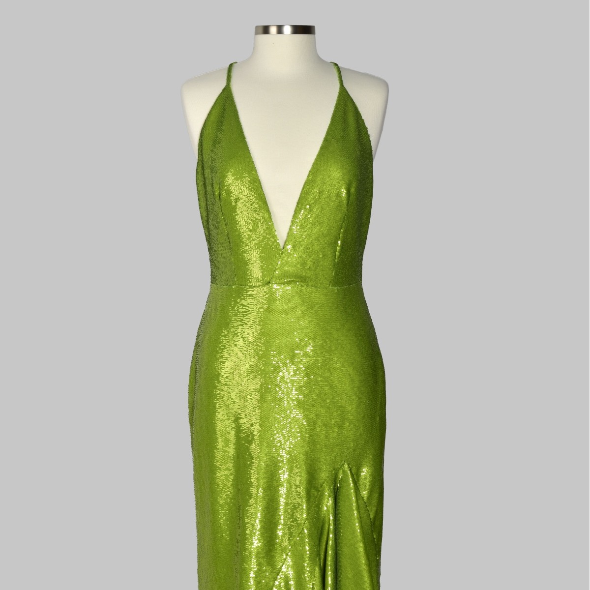 Tom Ford Grass Green Sequin Long Dress