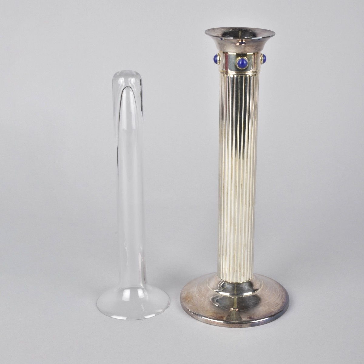 Cartier Silver Clad with Lapis Bud Vase