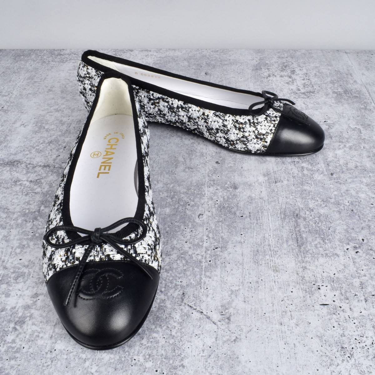 Chanel Double CC Sequin Ballet Flats