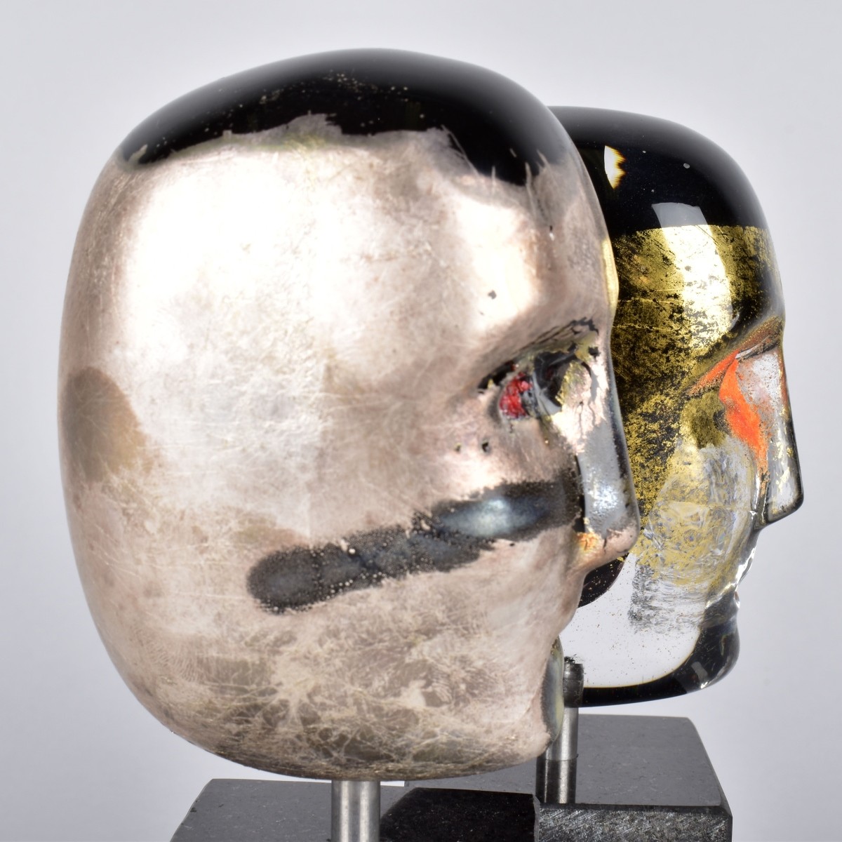 Pair of Kosta Boda Art Glass Heads