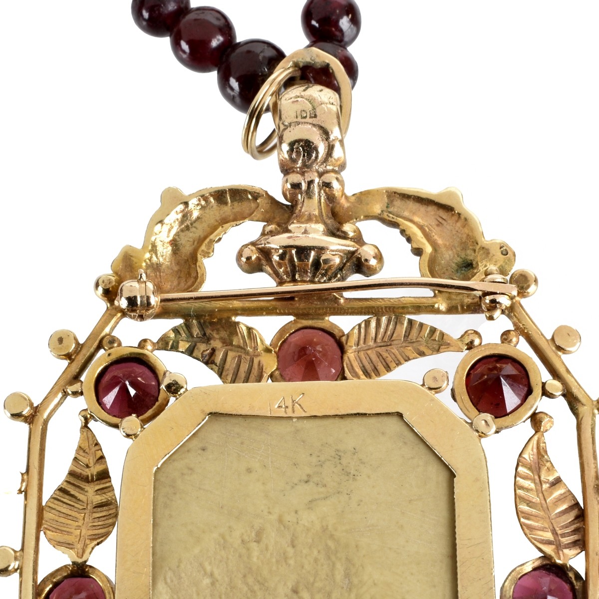 Lava Stone, Garnet and 14K Necklace