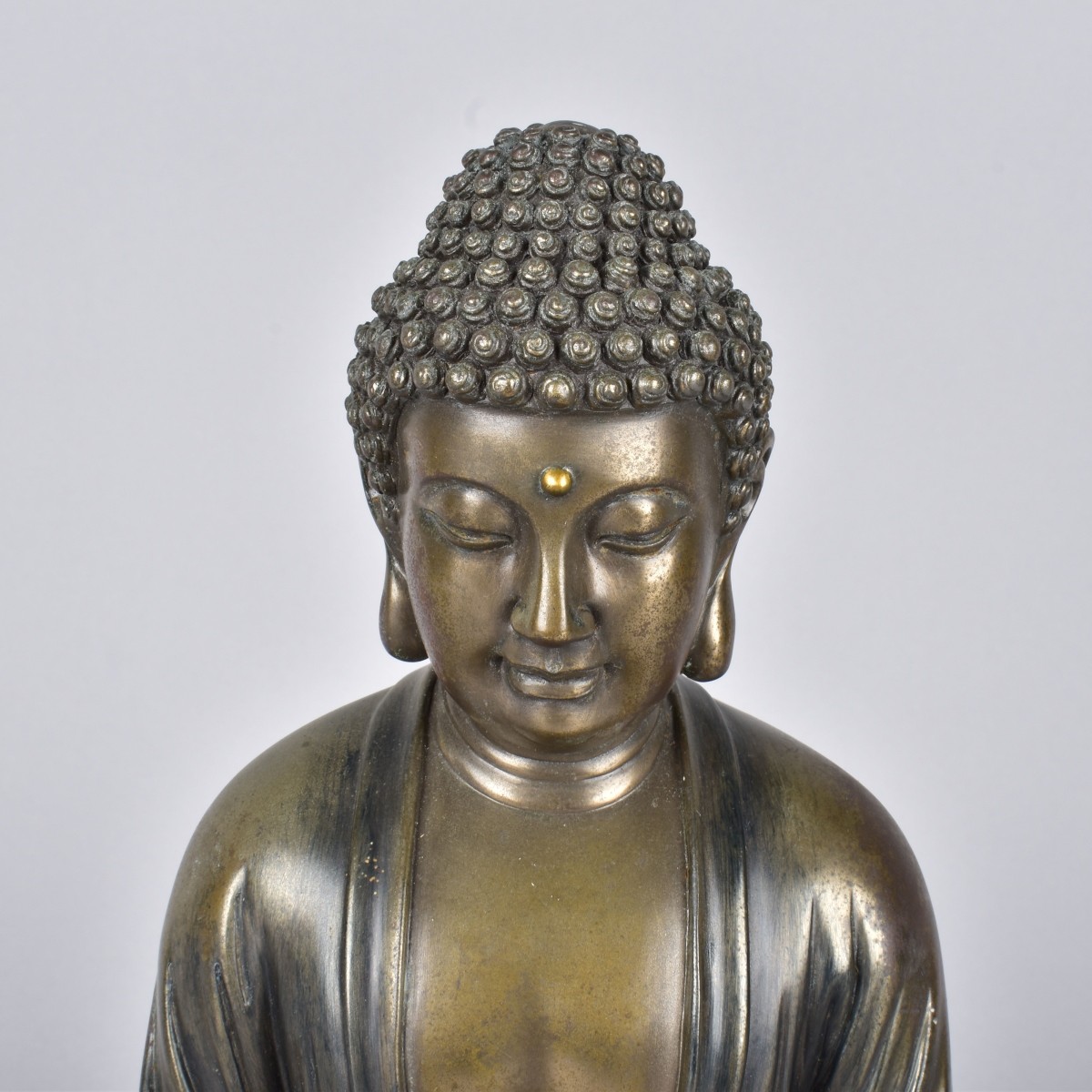 Vintage Chinese Bronze Style Seated Buddha