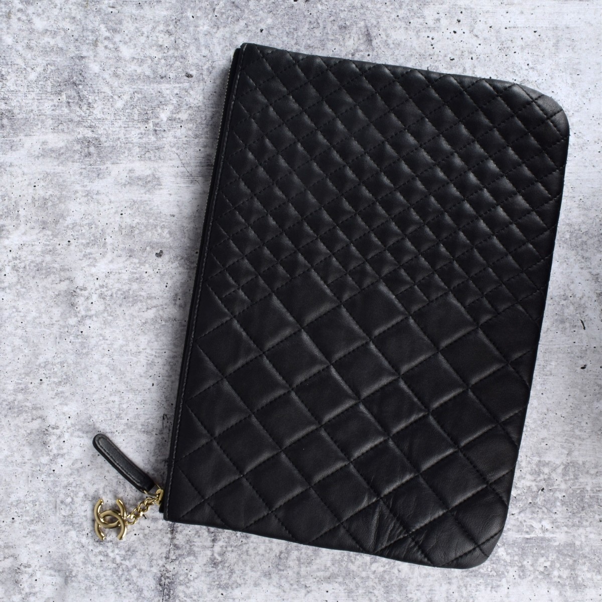 Chanel Black Quilted Clutch