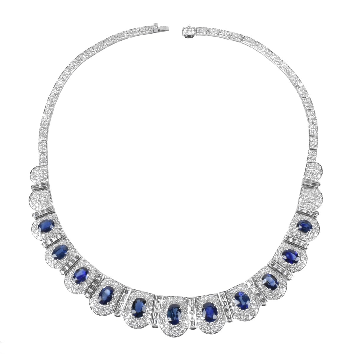 Sapphire, Diamond and 18K Necklace.