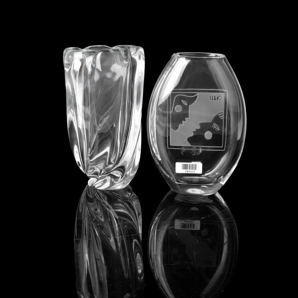Three Vintage Orrefors Crystal Vases