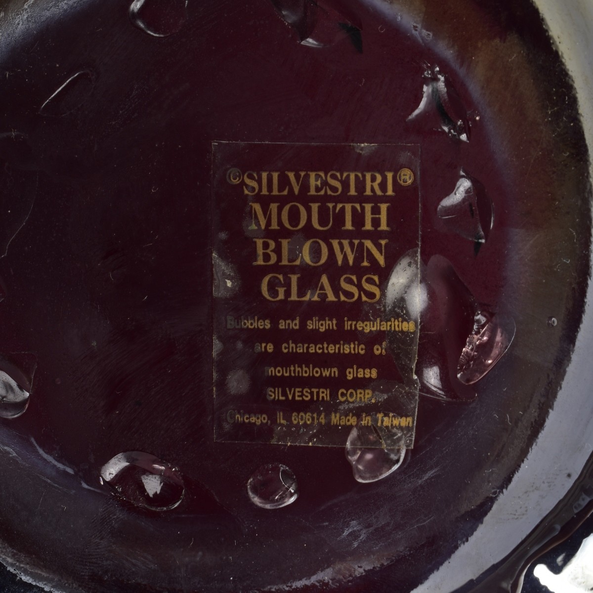 Large Silvestri Mouth Blown Glass Vase