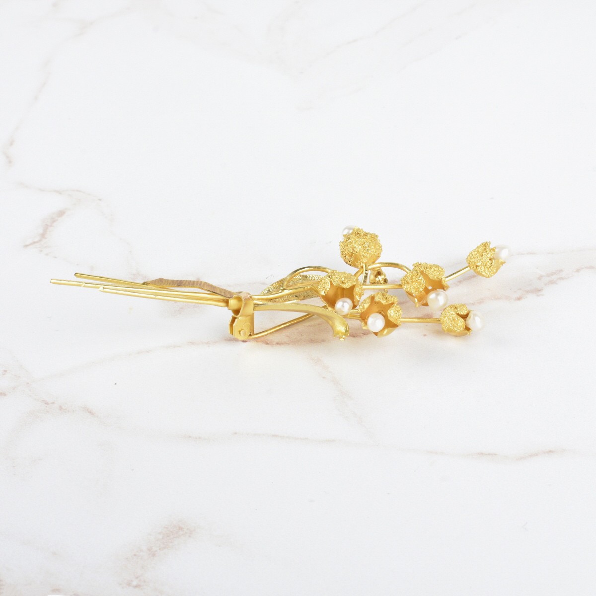 14K and Pearl Brooch