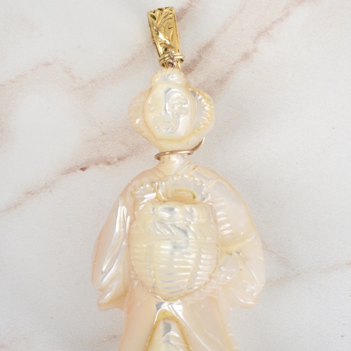 Mother of Pearl and 14K Pendant