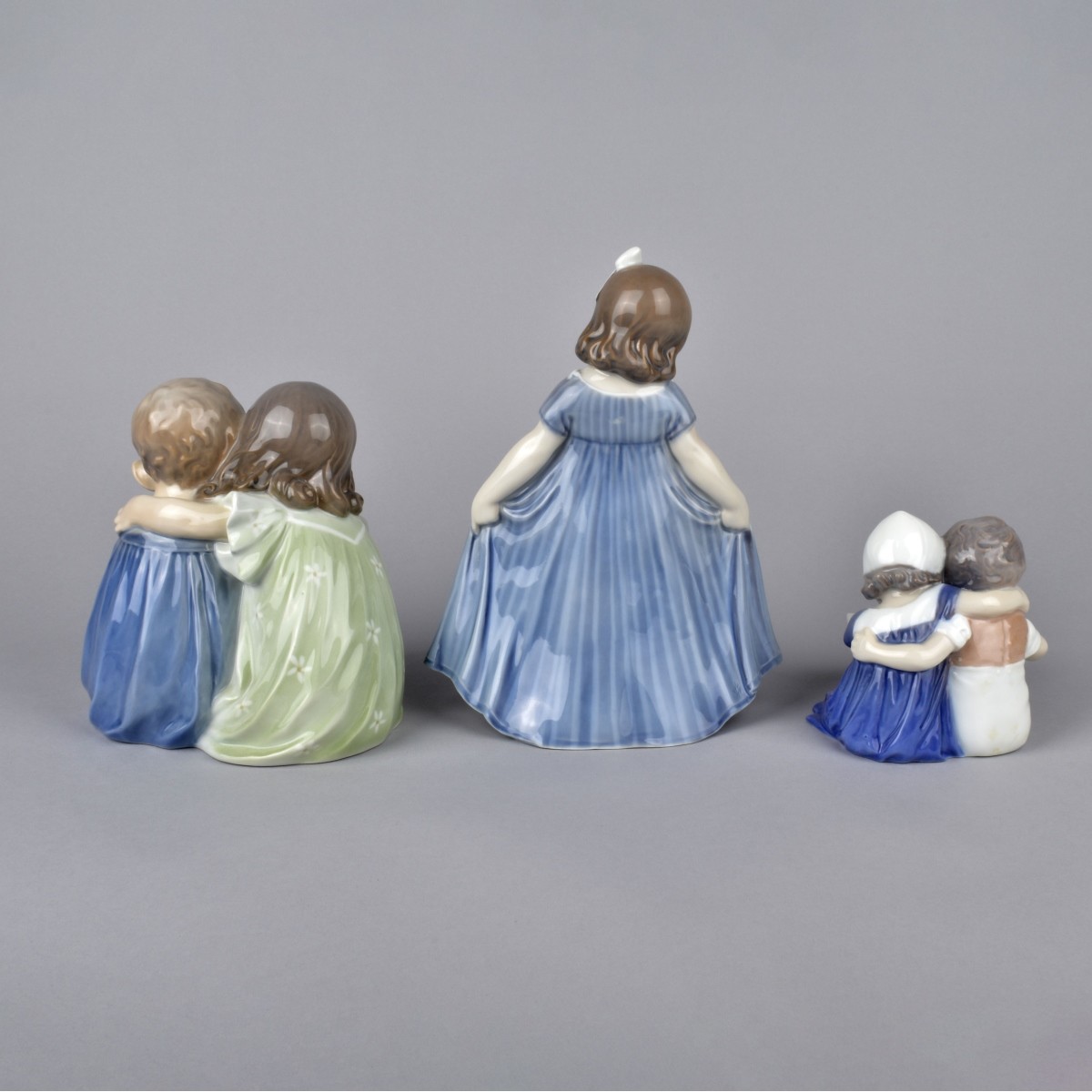 Three Vintage Glazed Porcelain Figurines