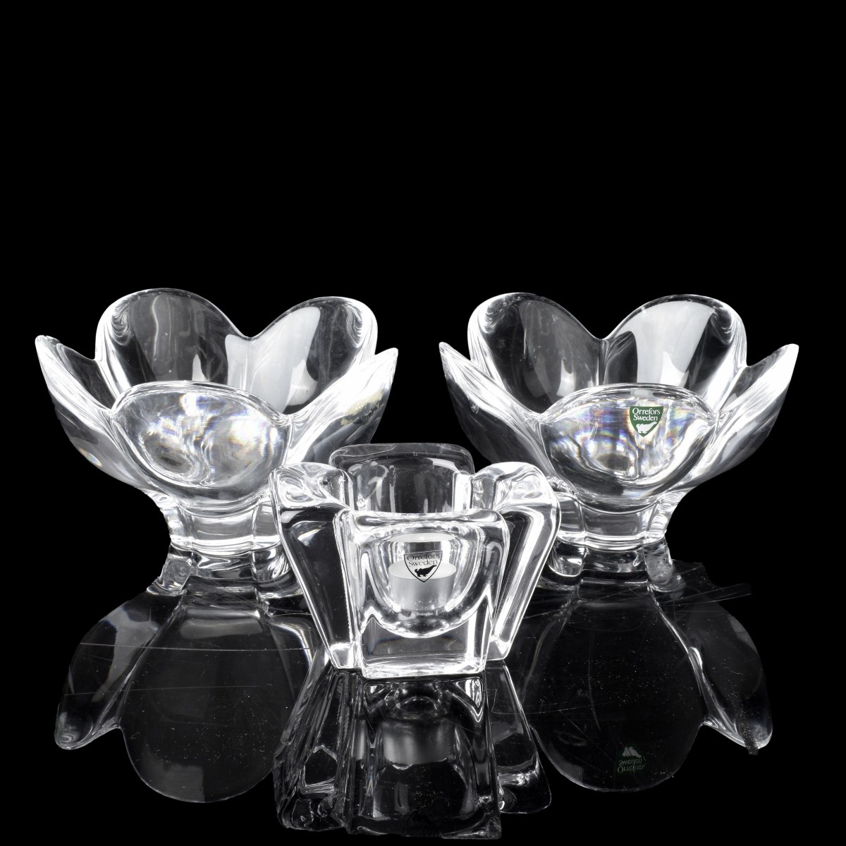 Three Orrefors Crystal Tableware
