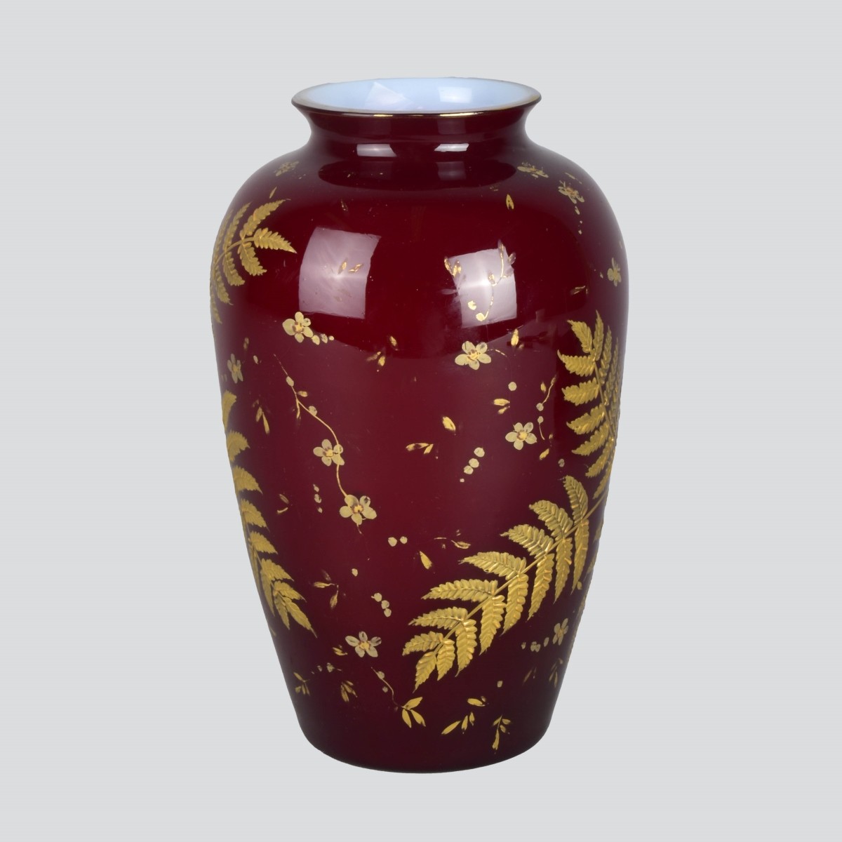 19C French Ruby Red Case Glass Vase