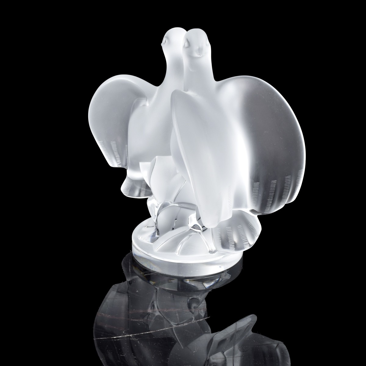 Lalique Crystal Ariane Doves Figurine