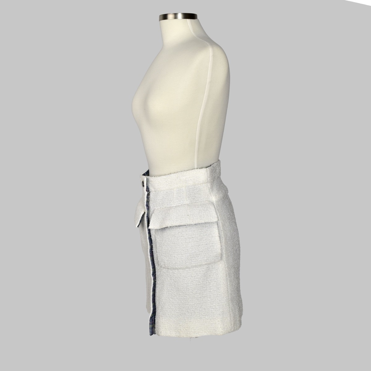 Chanel White Tweed Skirt