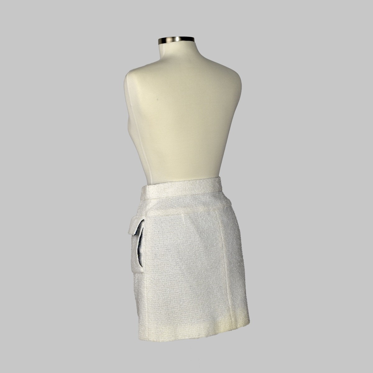 Chanel White Tweed Skirt