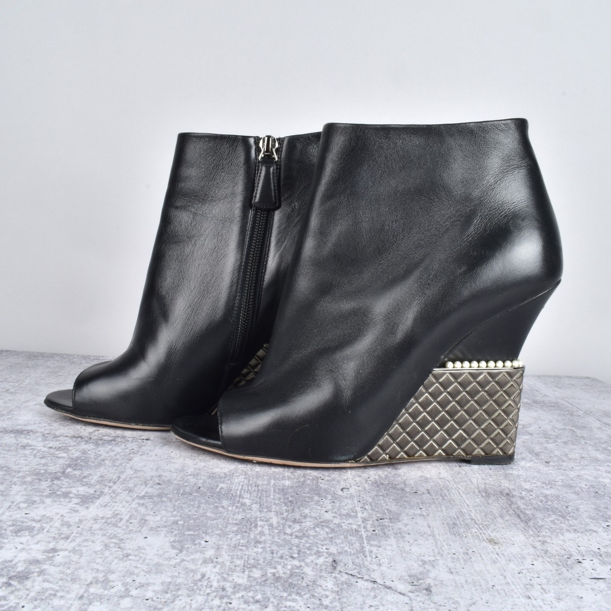 Chanel Open Toe Ankle Boot