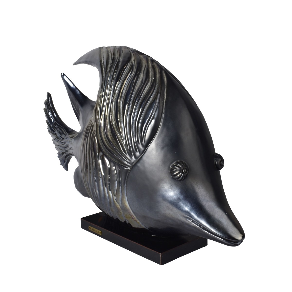 Large Italian Ceramic Fish Sculpture by P. Granchi