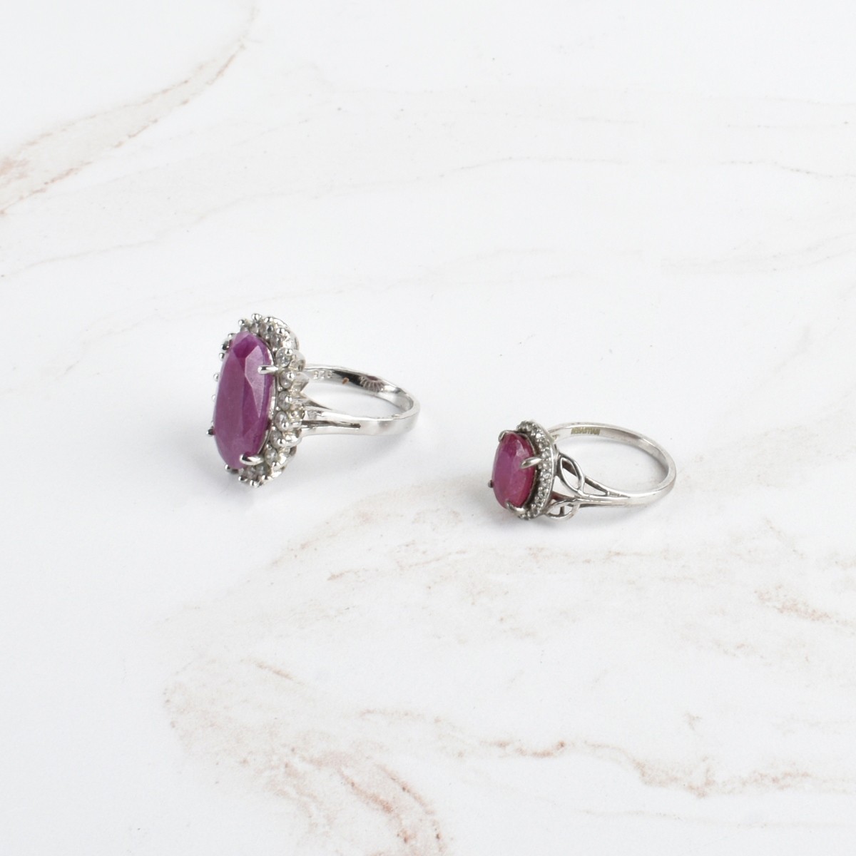 Ruby, Sapphire and Silver Rings