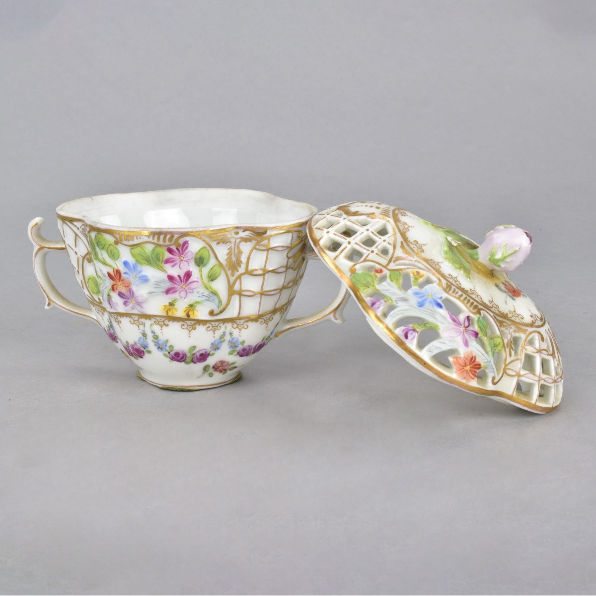 Carl Thieme Hand Painted Reticulated Porcelain