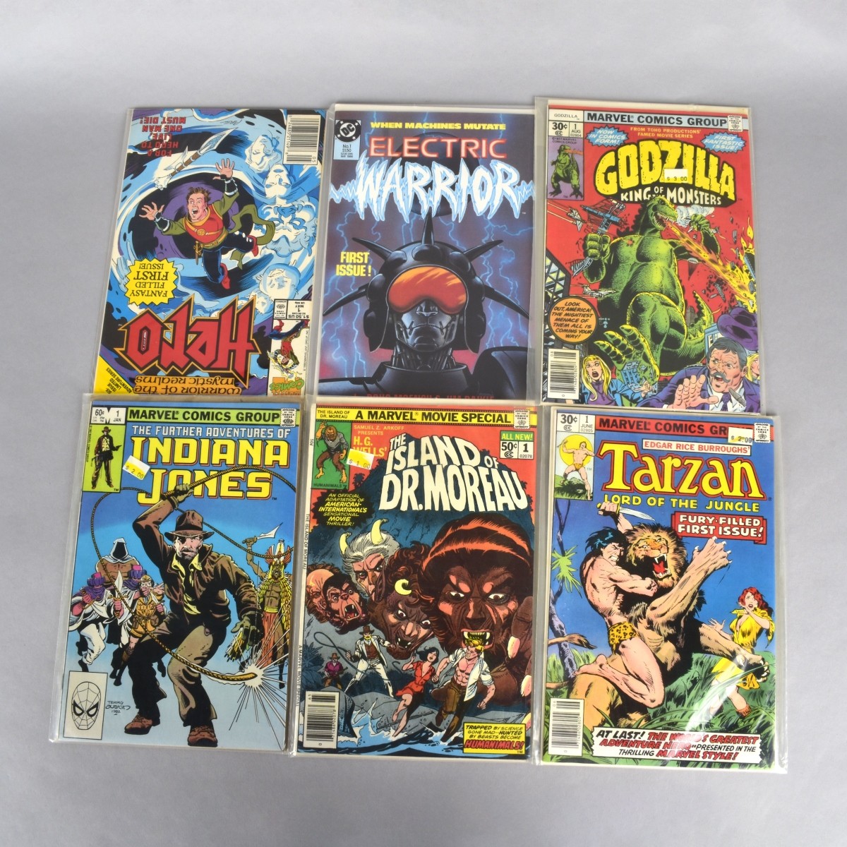 Six Marvel and DC Comic Books