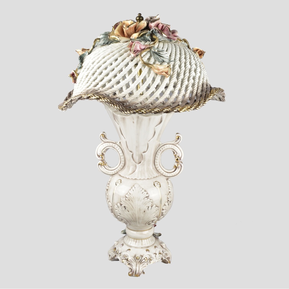 Capodimonte Table Lamp with Floral Shade