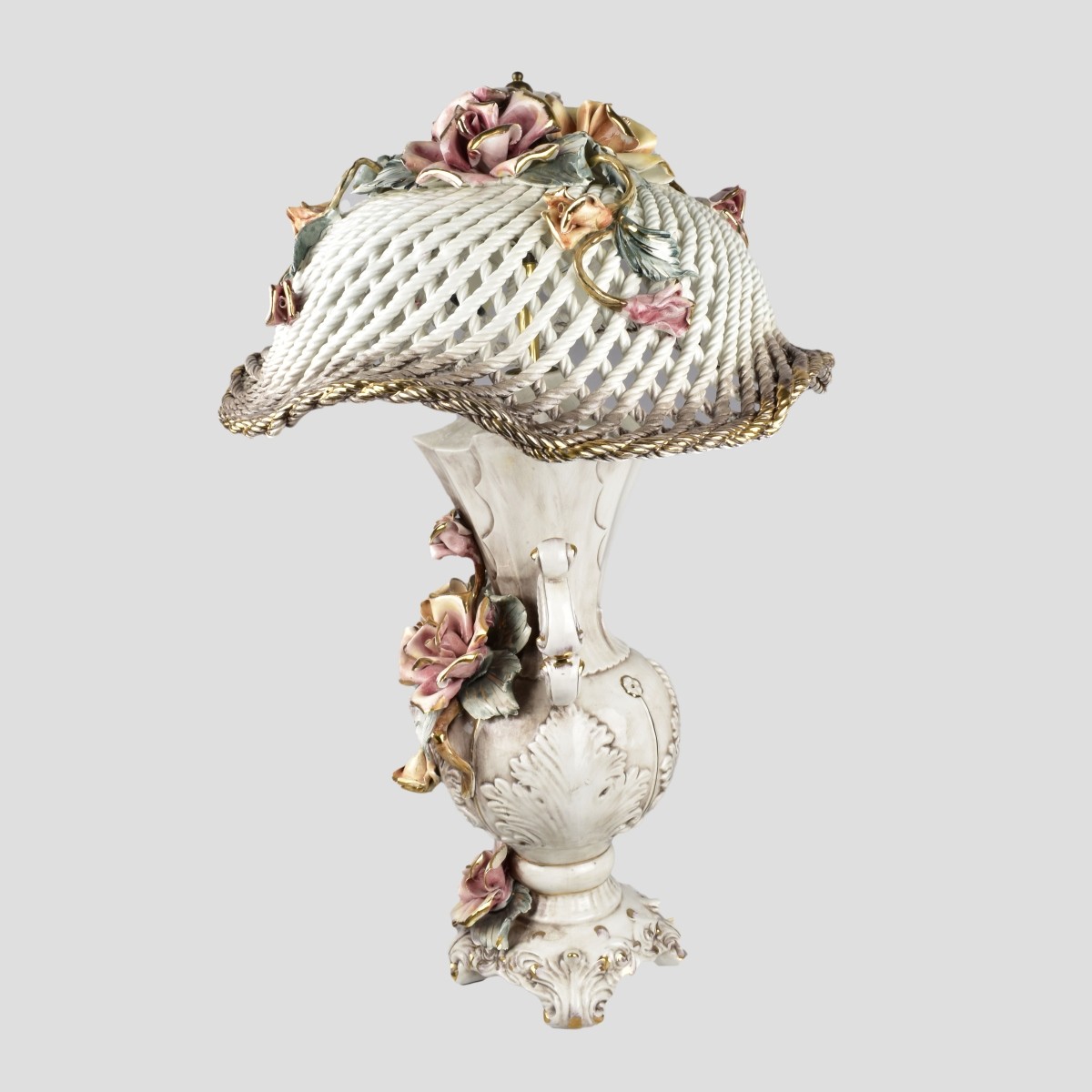 Capodimonte Table Lamp with Floral Shade