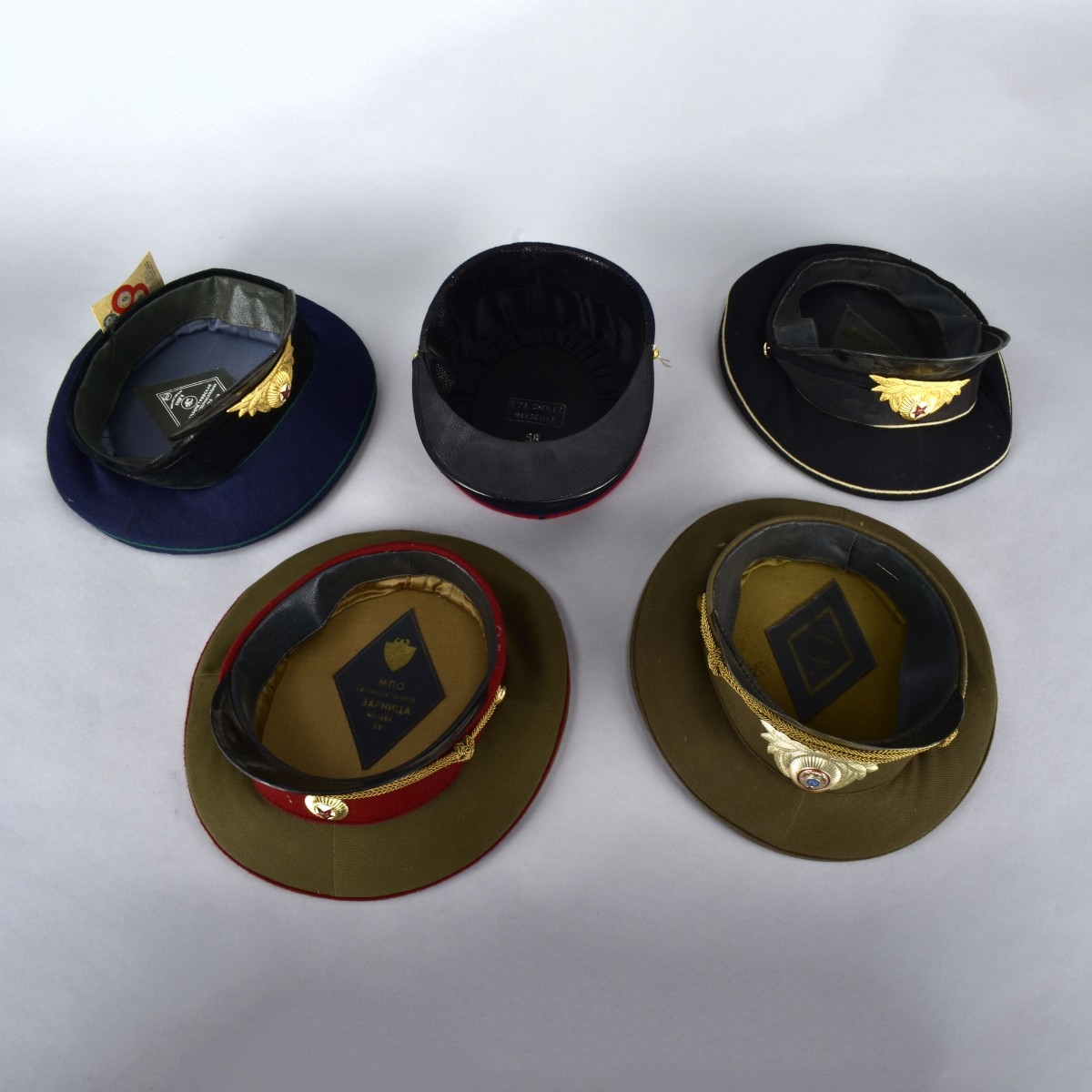 Five Assorted Military Hats