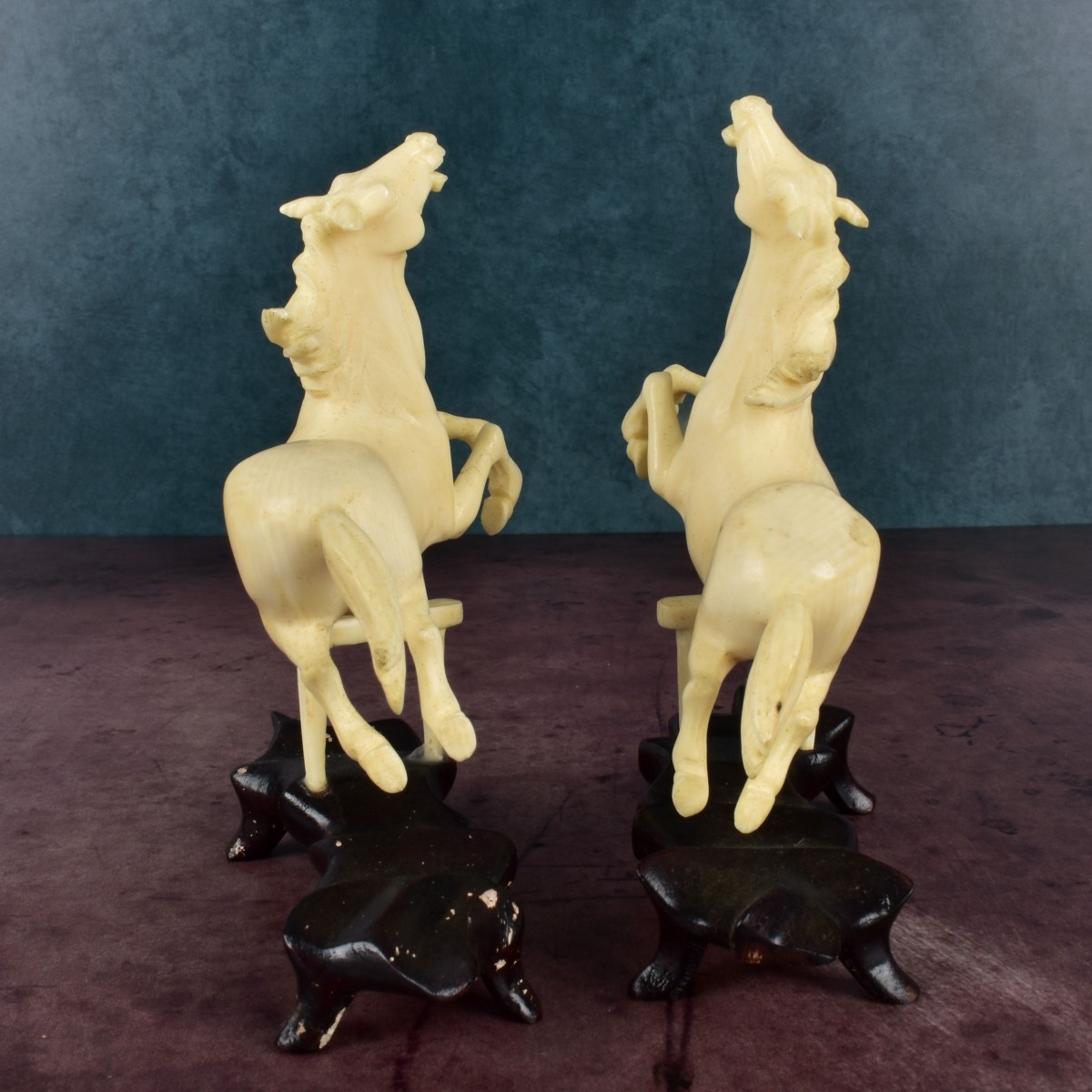 Pair of Chinese Carved Horses