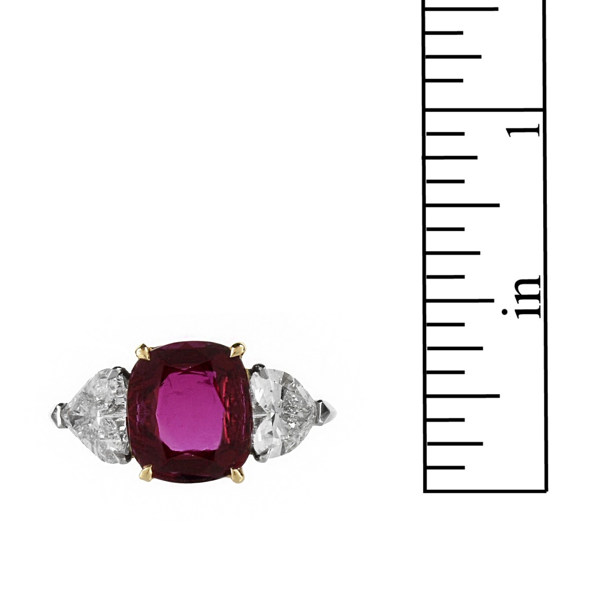SSEF Ruby, Diamond and Platinum Ring