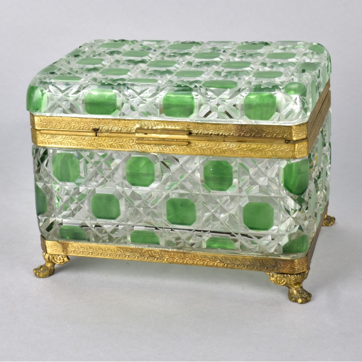 Antique French Glass Casket Box
