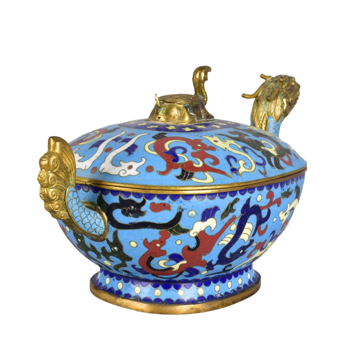 Chinese Cloisonne Enamel Covered Pot