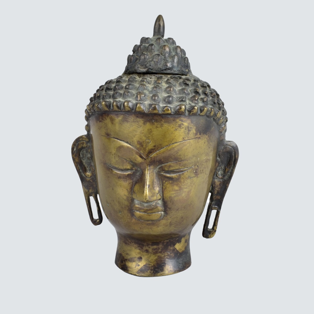 Antique Thai Bronze Head of Buddha