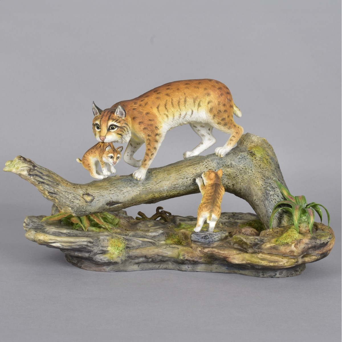 Boehm Bobcat and her Cubs Figurine