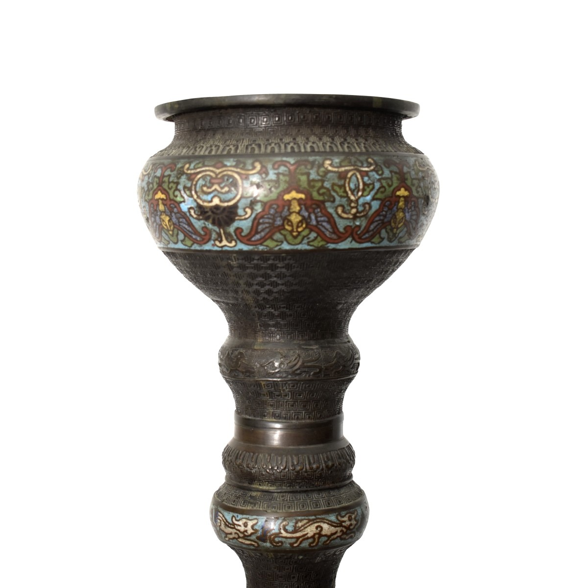 Antique Chinese Cloisonne Floor Lamp