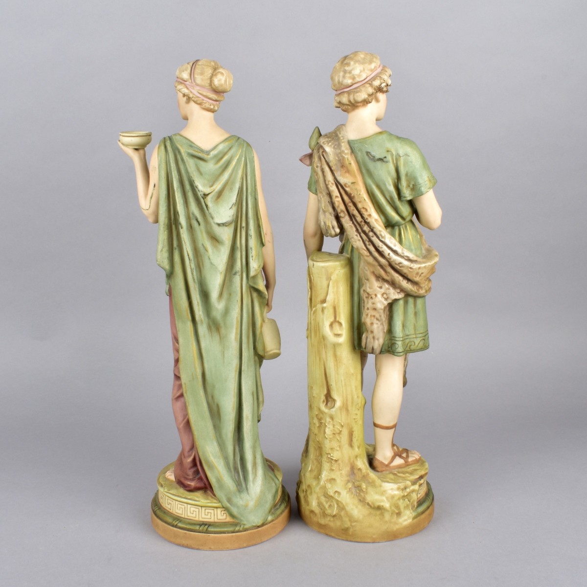 Pair of Royal Dux Grecian Figurines