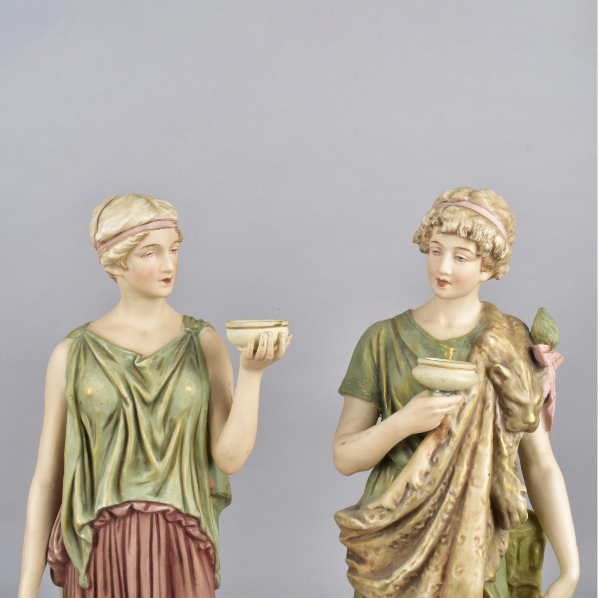 Pair of Royal Dux Grecian Figurines